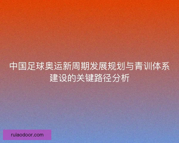 中国足球奥运新周期发展规划与青训体系建设的关键路径分析